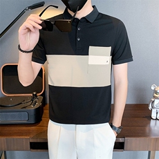 6604-P58夏季短袖T恤潮牌半袖新款男装痞帅拼色POLO衫-3控78，男装Polo衫，星座603-2