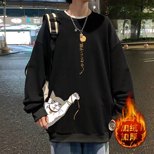 S6013-P28加绒款-P33秋季圆领卫衣男大码韩版宽松长袖外套,男装卫衣,电商A040