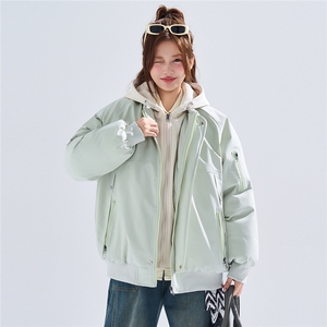 新款冬季大码羽绒棉服棉袄连帽假两件韩版宽松外套A436-2583-P95图片