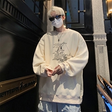 ！圆领卫衣男装港风长袖t恤男外套男WY533-特P23，男装T恤，电商B371
