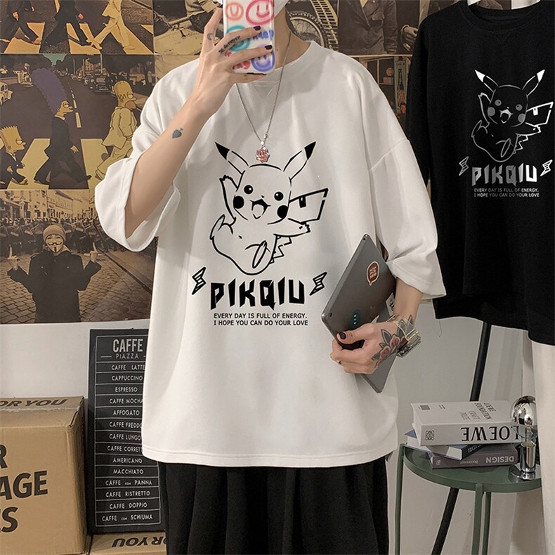 Q11078-P30 春夏季七分袖t恤男大码五分袖男短袖中袖图片