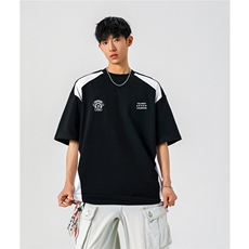 凉感双色拼接设计羽毛球球服大码M-5XL短袖T恤男DX78029P50控78，男装T恤，星座227-7