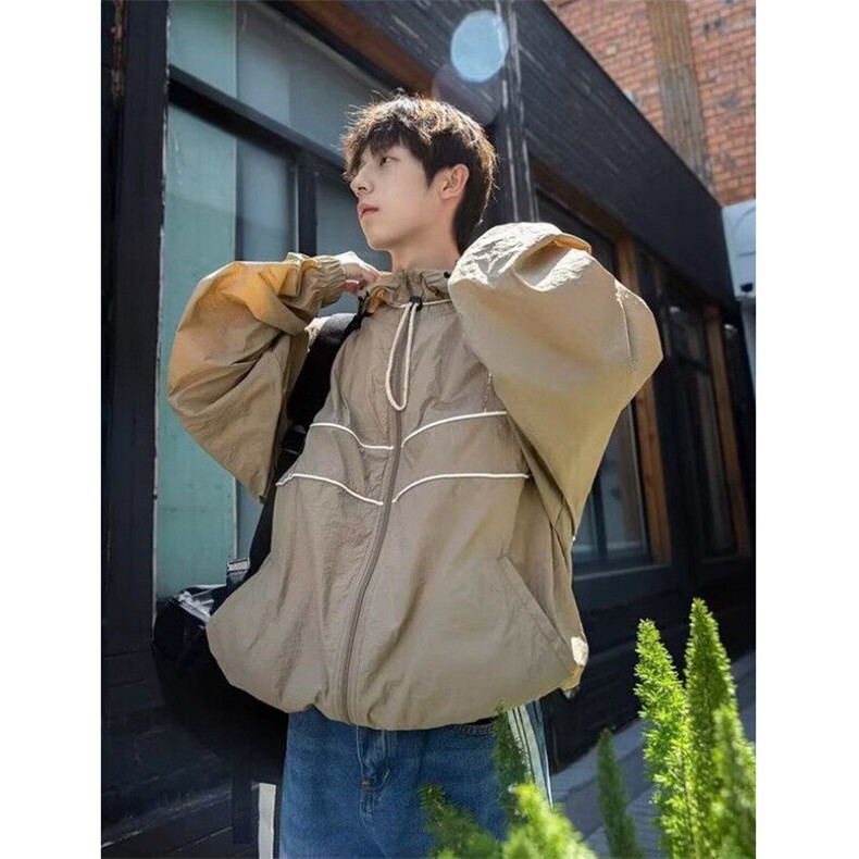 夏天户外山系运动防晒衣男女小众连帽冲锋衣宽松薄款外套FH179，男装防晒衣，星座1116A（原606A-3）