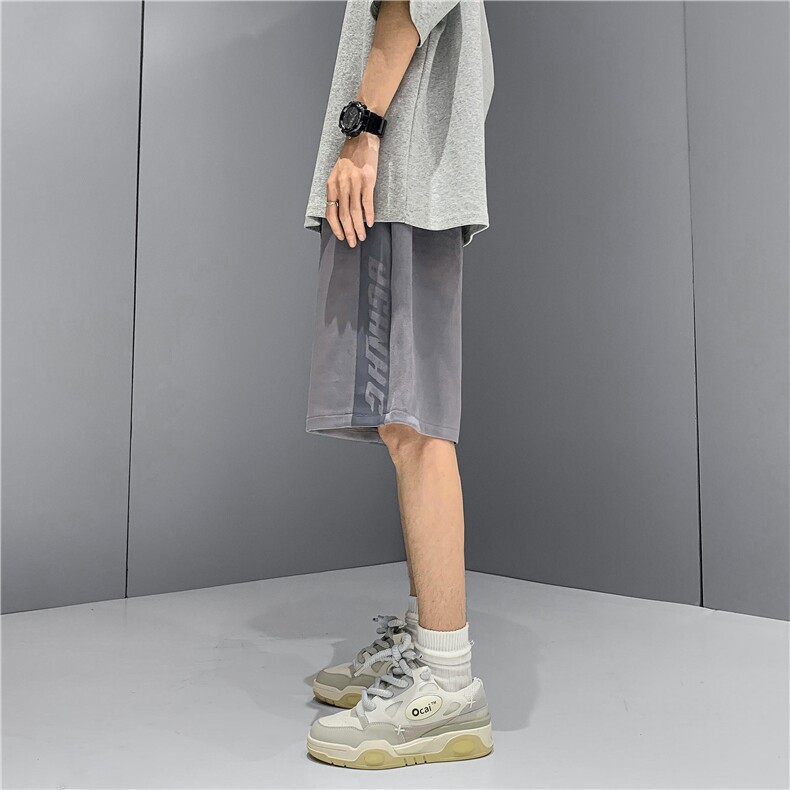2026春夏新款潮麂皮绒印花短裤XZ604-DK500-P45控58,男装牛仔裤,星座604