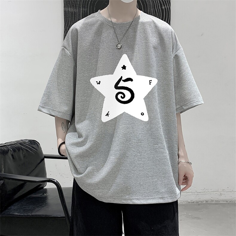 华夫格t恤男短袖男大码五分袖大皂风HT73368-P22,男装T恤,电商A040