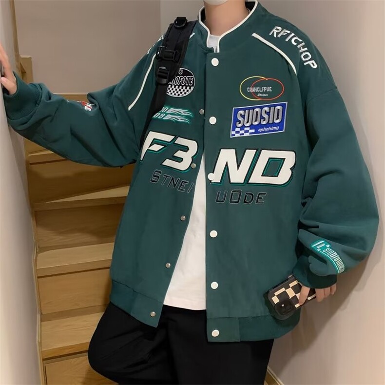 美式vintage赛车服外套男春秋潮街头痞帅机车夹克刺绣上衣W48-p60,男装夹克,星座1008-1
