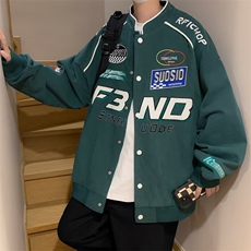 美式vintage赛车服外套男春秋潮街头痞帅机车夹克刺绣上衣W48-p60，男装夹克，星座1008-1