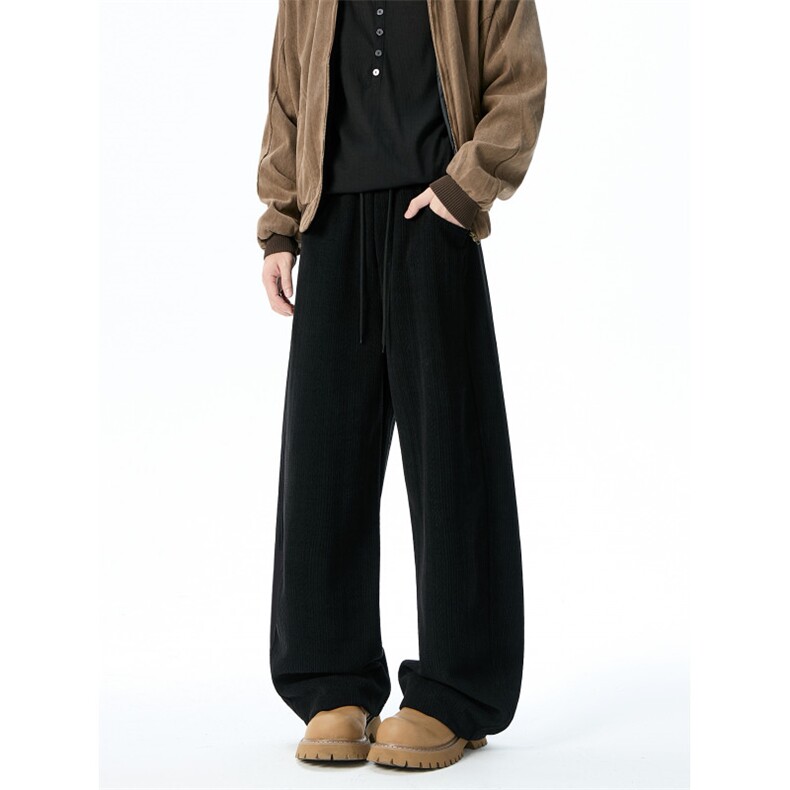 特批45-WK008现货雪尼尔裤子秋季宽松直筒休闲裤男女简约百搭，男装休闲裤，星座618B-1