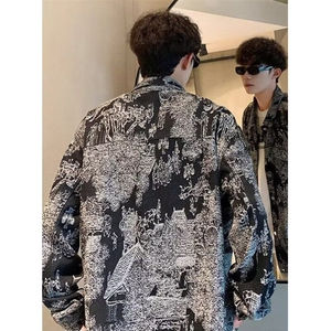 牛仔外套男士秋季ins港风休闲工装夹克春秋款痞帅上衣服 J346图片