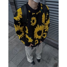 美式圆领毛衣男慵懒风鹿毛绒休闲针织衫S3303P50，男装针织衫/毛衣，星座1116-2