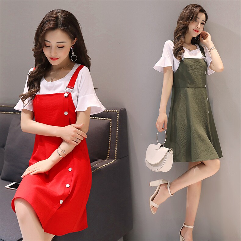 连衣裙甜美简约百搭2021年夏季纯色中长款无袖高腰，女装连衣裙，笃写