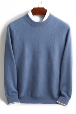 秋冬季羊绒百搭休闲款圆领简约商务羊绒衫男装，男装羊绒套衫，君道羊绒