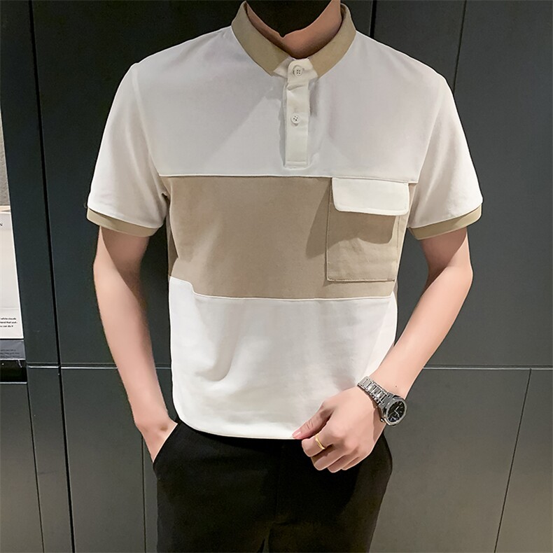 黑色2023社会小伙修身绣花短袖polo衫男士短袖T恤PL803-P58控价78,男装Polo衫,电商A108