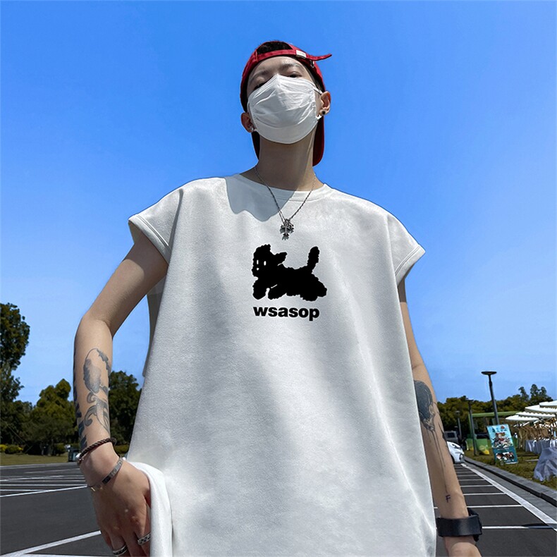 量大优供视频得物直播品230克夏季麂皮绒背心无袖T恤BJ266，男装背心/马甲，电商A486