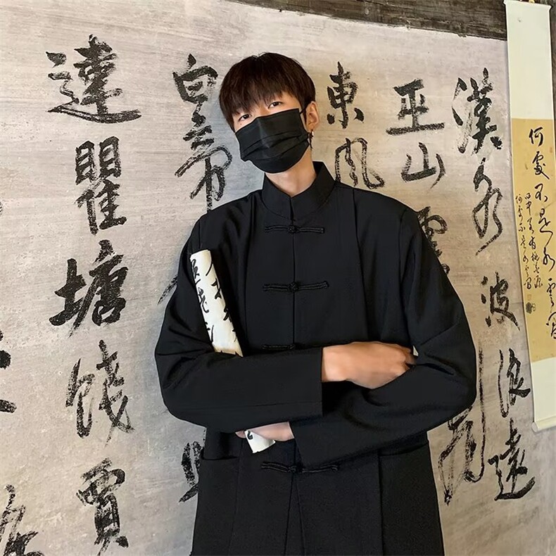 新中式风中山装男立领盘扣衬衫外套高级感休闲宽松A330/P62,男装衬衫,星座506