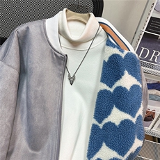 中性风两面穿棉衣男麂皮绒羊羔毛夹克棉服男外套8702P110控148，男装棉衣，星座226-1