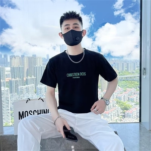 刺绣Polo衫男痞帅短袖翻领T恤2023男装圆领夏季薄款帅气衣服 T223图片