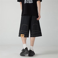 七分裤男士韩版潮流高街帅气百搭夏季2024辛苦ins短裤RK1715-P48，男装牛仔裤，星座412-2
