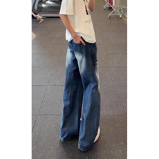 AK2083-P46美式高街vibe宽松直筒修身百搭牛仔裤，女装休闲裤，星座617A-2