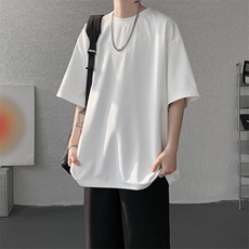 8XL-M高品质重磅棉光版纯色短袖T恤百搭款半截袖五分袖DX332特P23，男装T恤，电商D206-1