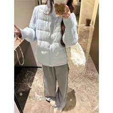 小众学院风复古拼接麻花拼接羽绒棉服女冬季甜美百搭保暖棉衣外套，男装棉衣，星座1210-1