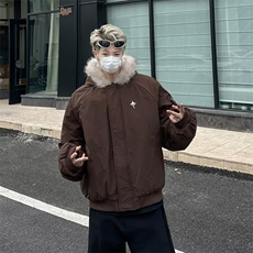 美式潮牌毛领加厚棉袄男女潮牌面包服冬季cleanfit保暖棉衣，男装棉衣，星座410-6（原星座1304-1）