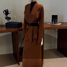 2025年秋季时尚百搭通勤针织外套宽松显瘦半身裙，女装套装/套裙，织己羊绒