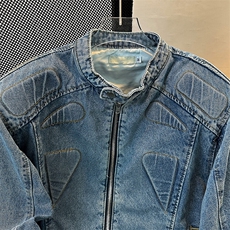 小众复古立领垫肩牛仔外套立体解构设计夹克机车服男JK08959-P78，男装夹克，星座308B-1