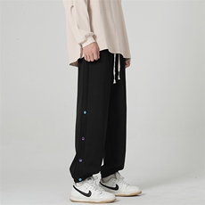 高品质无影墙休闲裤男排扣裤宽松大码束脚卫裤MYK22-9709-P45，男装休闲裤，星座717