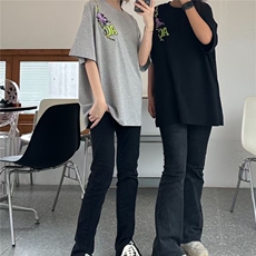 潮牌宽松纯棉短袖同款恶魔美式嘻哈趣味半袖T恤新款体恤衫ins情侣，男装T恤，星座1210-1