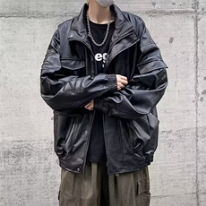 美式复古重磅高级感机车皮衣夹克外套男女潮牌飞行服Y1017P83网图，男装夹克，电商B245