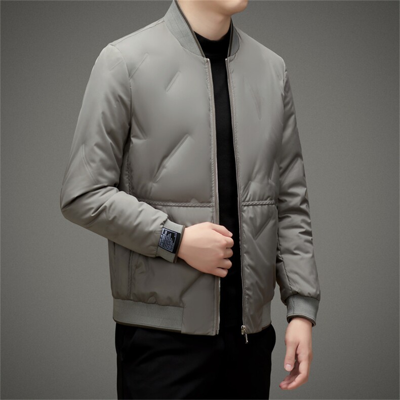 冬季新款男士宽松免烫羽绒服爸爸装中年休闲上衣厚款保暖外套,男装羽绒服,电商B212（原钱塘6029）