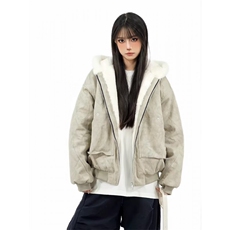 加绒加厚冬款男女连帽棉衣毛领座山雕铆钉扎染棉袄外套MY95P115，男装棉衣，星座1013-1