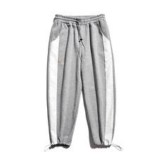 2025冬季新款男加厚华夫格撞色休闲裤灯芯绒卫裤灰GK60-P50，男装休闲裤，电商B277(原6028)