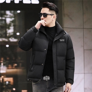 主推新款冬季短款85绒子白鸭绒羽绒服外套中年男装拼色羽绒服夹克