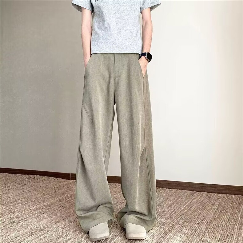 弯刀裤子男士秋季新款直筒宽松男生阔腿工装休闲长裤LX3366-P45,男装工装外套,星座1008