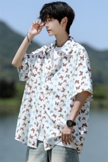8XL-M花衬衫男短袖夏季薄款冰丝半袖宽松大码休闲外套DC28008P38，男装衬衫，电商B312