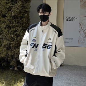 高品质拼接机车宽松皮衣外套男防水夹克棒球服JK204主推差价大图片