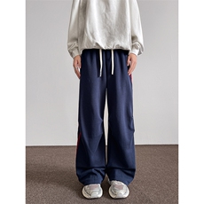 8XL-M美式复古三条杠休闲裤子加绒特大码阔腿卫裤KZ1935P60加绒70，男装休闲裤，电商B238