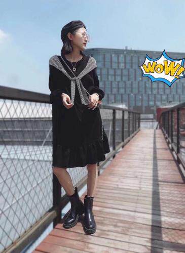 披肩连衣裙，女装连衣裙，依多坊