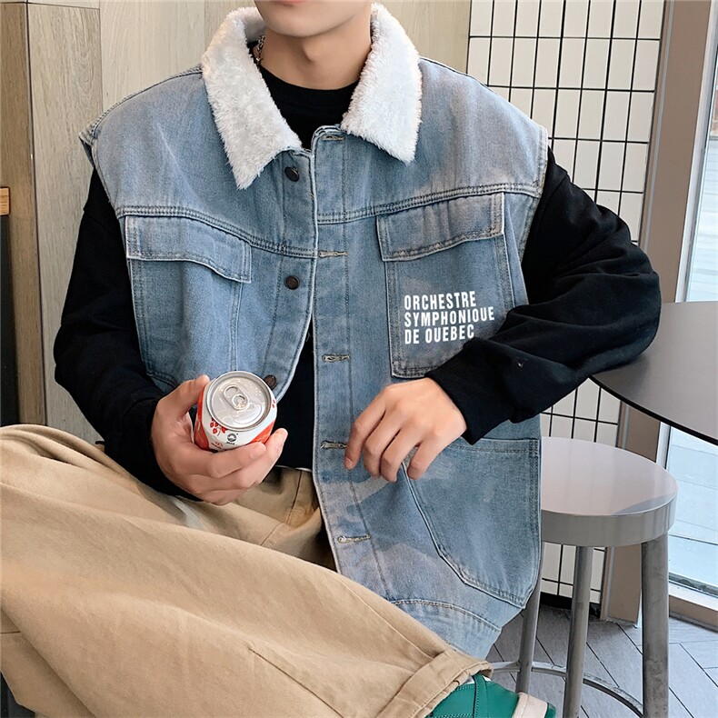 MJ231J-p68-限价98M-5XL加绒羊羔绒毛毯平铺牛仔马甲工装ins,男装工装外套,星座116