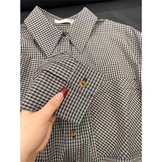 韩系格子衬衫外套秋季新款设计感衬衣小众开衫上衣LS235P46，男装衬衫，星座1013-5