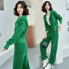 2024年春季御姐轻熟风炸街时尚职业高级感连帽卫衣外套阔腿裤套装，女装套装/套裙，时尚俏佳人