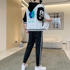 新款秋冬季卫衣棒球服连帽夹克男装青少年运动休闲套装DF316P70，男装休闲套装，电商A086