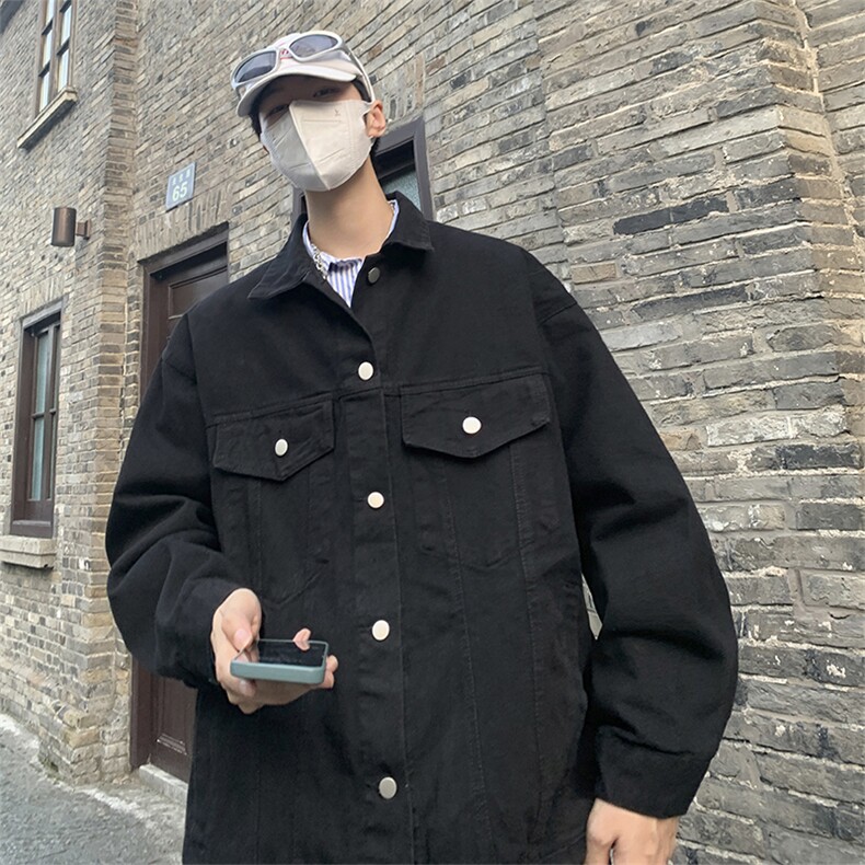 牛仔外套男春秋复古痞帅工装休闲夹克青少年百搭上衣JK08927-P58,男装夹克,星座308B-1