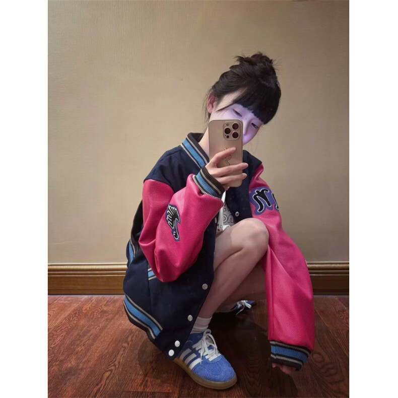棒球服日系ins潮流慵懒流行时尚原宿简约气质新款文艺百搭WJK6719,女装职业装,星座208-5