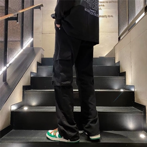 牛仔裤男款冬季宽松直筒潮牌阔腿裤美式N1300P43图片
