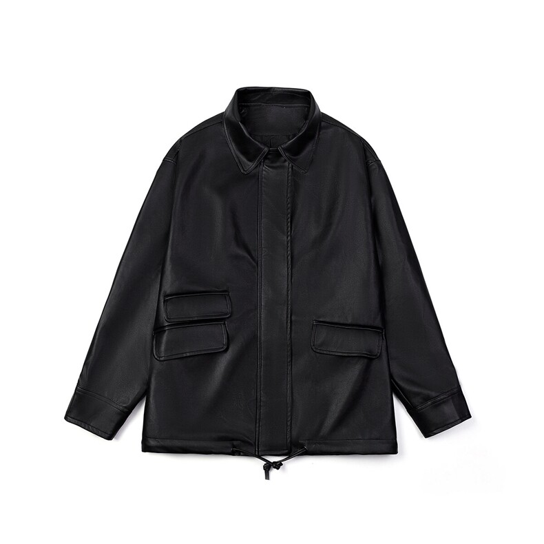 1中性平铺皮衣大码M-5XL情侣潮工装口袋机车皮克JK7761P85控138,男装夹克,星座226-2