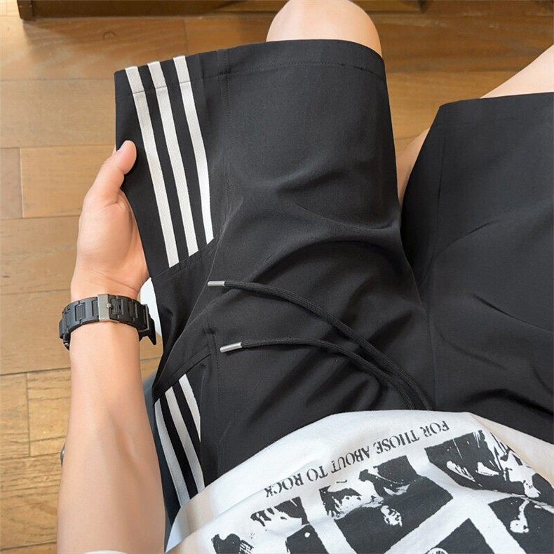 ！2025夏季新款男士冰丝短裤清凉织带运动五分裤DK340特P25图片