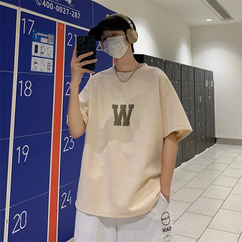 夏季港风ins短袖上衣半袖T恤潮男潮流宽松潮牌五分袖T1161-P29,男装Polo衫,星座512-2